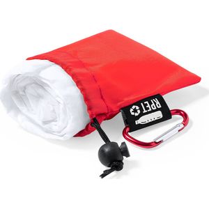 Poncho - Regenponcho - Regenjas - Regenkleding - Wegwerp - Met opbergzakje en karabijnhaak - wit - rood