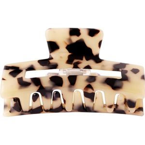 Haarspullen - Haarklem Rechthoekig Panter Beige