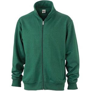 James and Nicholson Unisex Workwear Sweat Jacket (Donkergroen)