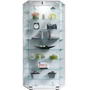 VCM Houten vitrinekast Glazen vitrinekast Staande vitrinekast Cenila XL Houten vitrinekast Glazen vitrinekast Staande vitrinekast Cenila XL