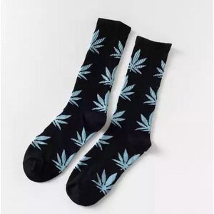 Wietsokken - Cannabissokken - Wiet - Cannabis - zwart-grijsblauw - Unisex sokken - Maat 36-45