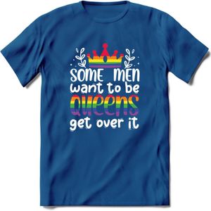 Some Men Are Queens | Pride T-Shirt | Grappig LHBTIQ+ / LGBTQ / Gay / Homo / Lesbi Cadeau Shirt | Dames - Heren - Unisex | Tshirt Kleding Kado | - Donker Blauw - XL