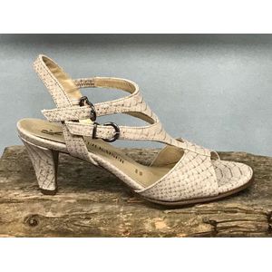 Peter Kaiser damesschoenen - creme - leren Sandalen - Maat 37,5 ( 4,5 )