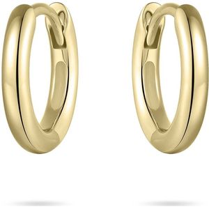 GISSER Jewels VGKCL2/12 - Oorbellen - Oorringen met Scharnier Sluiting - Massief Glad - 2mm Breed - 12mmØ - 14 Karaat Geelgoud