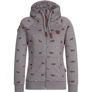 Naketano Damen Sweatjacke Brazzo 1801-0301 Dark Grey Melange (Small Horses)-S