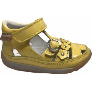 Falcotto velcro bloempjes gesloten sandalen 1357 lak geel mt 20
