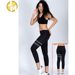 Dames Legging | legging met patroon | hoogsluitend |elastische band |hardlopen – sport – yoga – fitness legging | polyester | elastaan | lycra |zwart | XL
