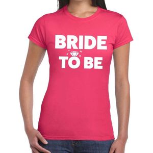 Bride to be tekst t-shirt roze dames - dames shirt Bride to be- Vrijgezellenfeest kleding S