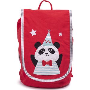 Eurekakids Rugzak Panda - Rugtas voor Kinderen - 100% Katoen - Rood - Peuter / Kleuter