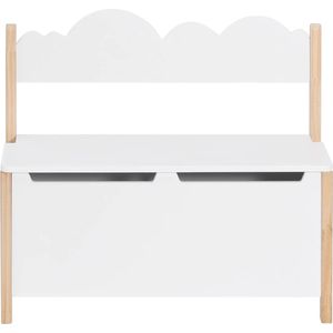 Amalee - Kinderbankje met rugleuning - Met opslagruimte - 60X25.5X55 - Hout - Laadcapaciteit 20 kilo - Zit capaciteit 50 kilo - Soft close - Ronde randen