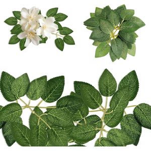 Kunstmatige reepenbladeren - 20 stuks groene neprozenblaadjes voor tafelstukken en boeketten