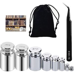 Kalibratiegewicht Set met Pincet en Flanel Tas voor Digitale Weegschaal