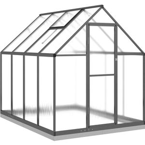 vidaXL Tuinkas met basisframe 224x169x202 cm aluminium antracietkleur - Broeikas - Broeikassen - Kas - Kweekkas