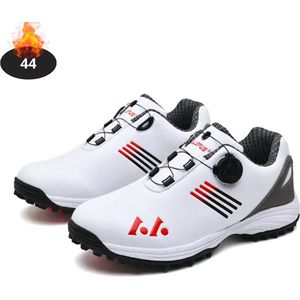 Livano Golfschoenen Heren - Golfkleding - Golfschoenen Antislip - Waterdicht - Golfen - Wit/Rood - 44
