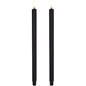 Uyuni LED Kleine TafelKaars Plain black - Smooth, Set van 2, 1,3x25cm