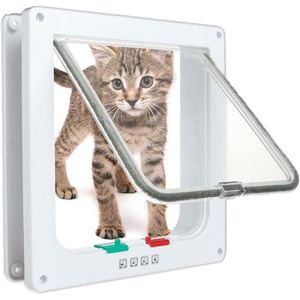 Kattenklep en hondenklep 4-weg magneetsluiting voor huisdierdeur flap - Gemakkelijk te installeren met telescopisch frame - Heavy duty en stil magnetisch frame - 20 x 19 x 53 cm