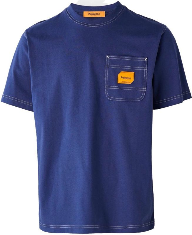 REPLAY - CLASSIC POCKET T-SHIRT - Blauw - Tops