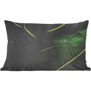 Sierkussens - Kussen - Schaduwen over een groen blad - 50x30 cm - Kussen van katoen