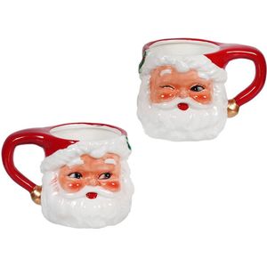 Transpac - kerstmok - kerstmokken set - santa - kerstman- set van 2