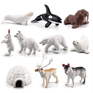 Dierenfiguren Speelgoed 10 stuks Arctic Circle Oceaan Zee Dierenbeeldjes Set - Kerstmis Nieuwjaar Verjaardagen voor Kinderen