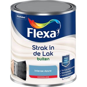 Flexa - Strak in de Lak Buitenlak Hoogglans - Intense Azure - Kleur van het jaar 2025 - Mengverf - 1 Liter