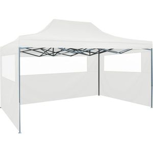 Partytent opvouwbaar - Paviljoen - 3x4 - Easy up - Waterdicht - met Zijwanden - Weerbestendig - Wit