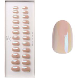 Gelzz Soft Gel Press On Hayley Rose (20) -Medium Round -Dekkende kleur -