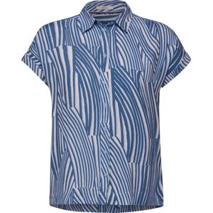 CECIL Printed Shirt Collar Blouse Dames Blouse - soft light blue - Maat XXL