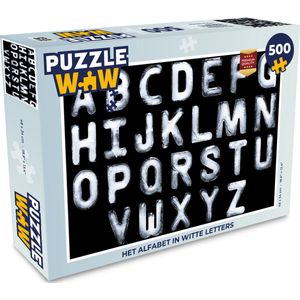 Puzzel Het alfabet in witte letters - Legpuzzel - Puzzel 500 stukjes
