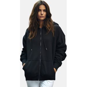 Trendyol Zwart Oversized/Brede Pasvorm Met Capuchon, Dik Fleece Sweatshirt Met Capuchon Twoaw21Sw0840