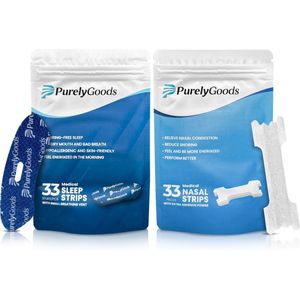 PurelyGoods® Neusstrips & Mondtape - 2 x 33 Neuspleisters & Mondpleisters - Anti Snurk Strips - Huidvriendelijk
