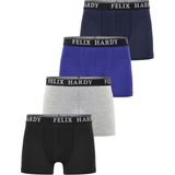 Felix Hardy - Boxershort Multipack - Onderbroek - Zwart-Lichtgrijs-Blauw-Navy - 4 Pack