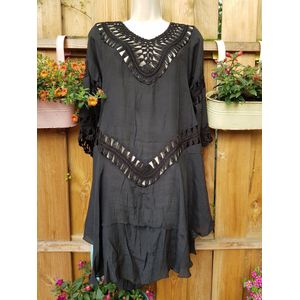 Dames Ibizza tuniek zwart One size 38 t/m 42