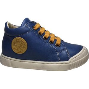 Falcotto veter ronde logo lederen sneakers Alstro blauw oker mt 20