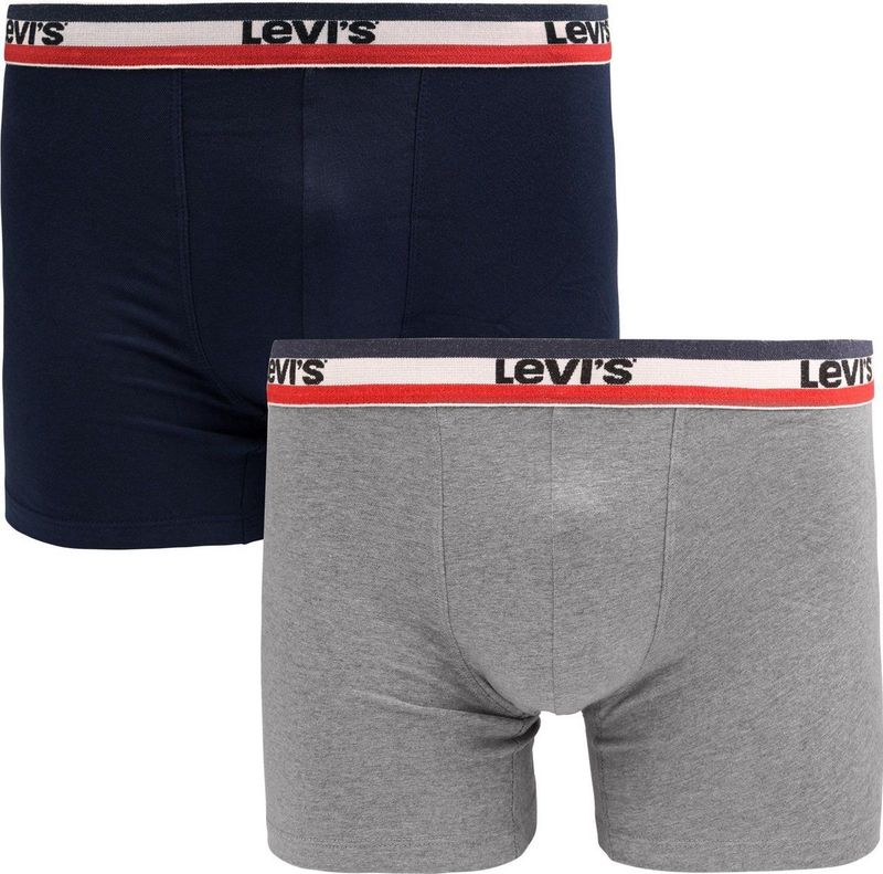 Levi's Brief Boxershorts 2-Pack Navy Grijs - Maat L - Heren