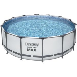 BESTWAY Steel Pro Max™ bovengronds zwembadpakket - 427 x 122 cm - Rond (Met patroonfilter, afdekking en ladder)