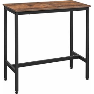 Rechthoekige Bartafel - Smalle Keukentafel - Keuken - Woonkamer - Industriële Bar Tafel - Bartafels - Robuust Metaal en Vintage Bruin - Ideaal voor Kleine Ruimtes