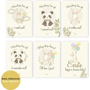 MSTB005 N 12 Mijlpaalkaarten - Milestone kaarten - zwangerschap cadeau - Milestone baby cards -Mijlpaal - Babykaart - Mijlpaal baby - Babykaarten - invulkaarten - kraamcadeau - Babyshower cadeau