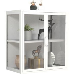 VCM - Floka - Wandvitrine - Glas - Staal - 65x60x35 cm