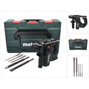 Metabo BH 18 LTX BL 16 accuklopboormachine 18 V 1,3 J SDS plus Brushless + 5-delige boor- en beitelset + metaBOX - zonder accu, zonder oplader