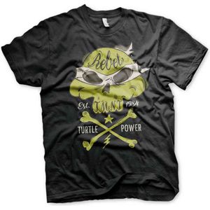 Teenage Mutant Ninja Turtles Unisex Tshirt -2XL- Rebel Turtle Power Zwart