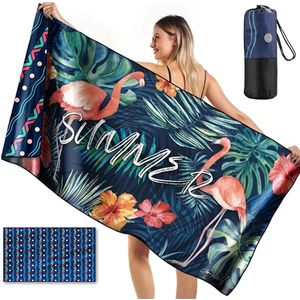 Microvezel handdoek, grote badhanddoek van 180 x 90 cm, geschikt als saunahanddoek en strandhanddoek. Deze handdoek is zandvrij, sneldrogend, licht en dun, waardoor het een draagbare en praktische keuze is voor zowel thuisgebruik als onderweg.