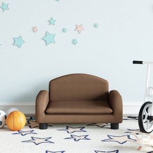 vidaXL Kinderbank - Bruin - 50x40x30 cm - Stof Kinderstoel - Kindermeubel - Bruine Bank - Kids Bank - Minibanc
