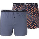 Charles Colby herren Boxershorts, Set Van 2 - 08 - blauw