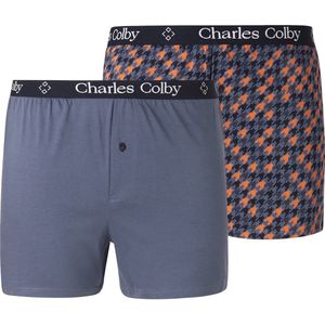 Charles Colby herren Boxershorts, Set Van 2 - 08 - blauw
