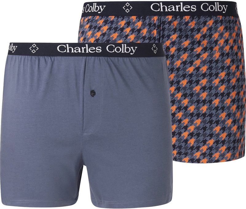 Charles Colby herren Boxershorts, Set Van 2 - 08 - blauw