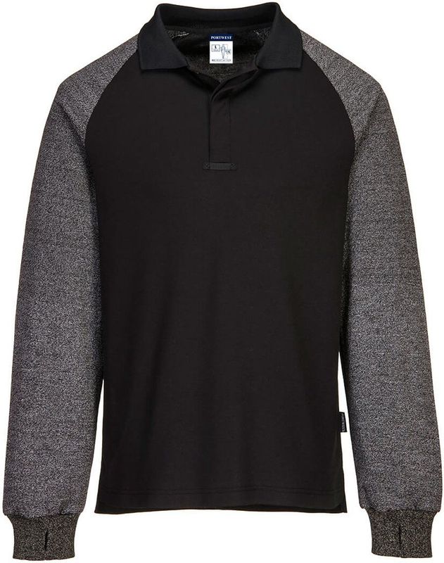 Portwest - CR15 - Poloshirt - Zwart - Snijwerende Mouwen