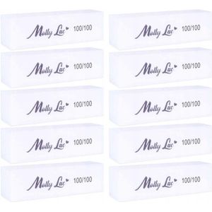 10x Nagel Polijstblok Wit 100/100 - Essentieel voor Nagelvoorbereiding