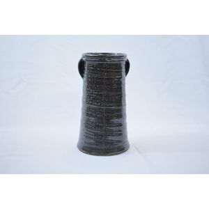 Brynxz vaas: antraciet, hoogglans, waterproof: 20 x Ø 12 cm: aardewerk