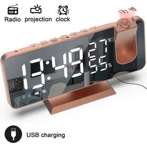 Klokradio Met Wekker - Digitale Wekker - Wekkerradio - Bruin